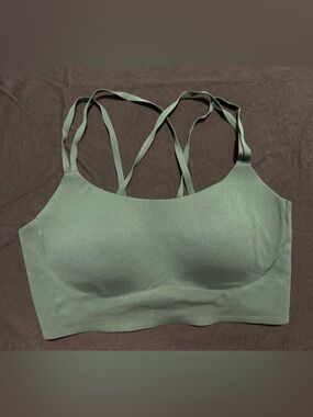 aerie Seamless Strappy Bralette in Forest Green